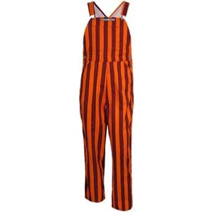 Striped Orange and Maroon Women's Overalls